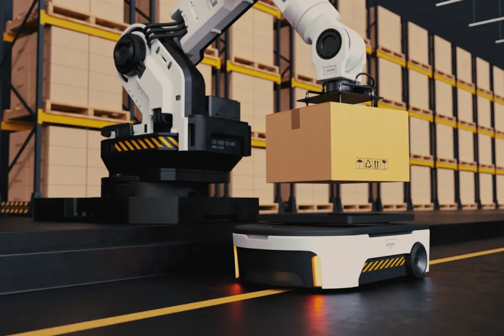 AI vision system inspecting packaging on a production line